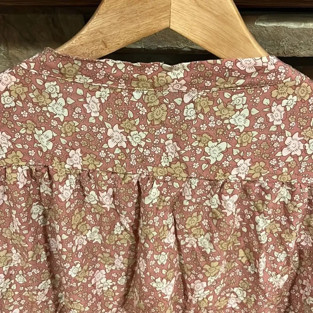 The Fox and The Mermaid Floral Neutral Boho Tunic Mini Dress